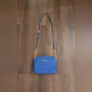 Michael KorsJet Set East West Crossgrain Leather Crossbody Cobalt Blue
